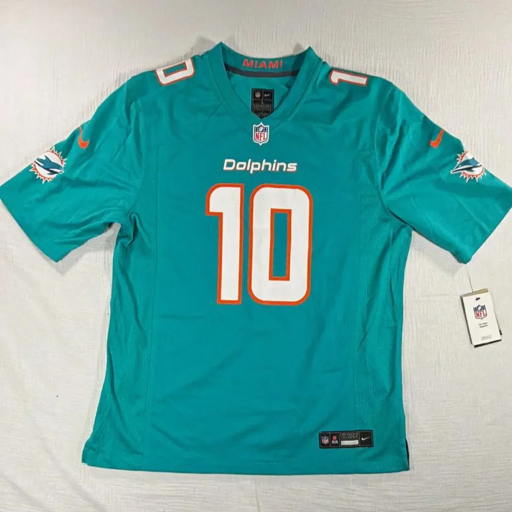 Nike Miami Dolphins Tyreek Hill #10 Aqua NFL Football Jersey Men's Size L